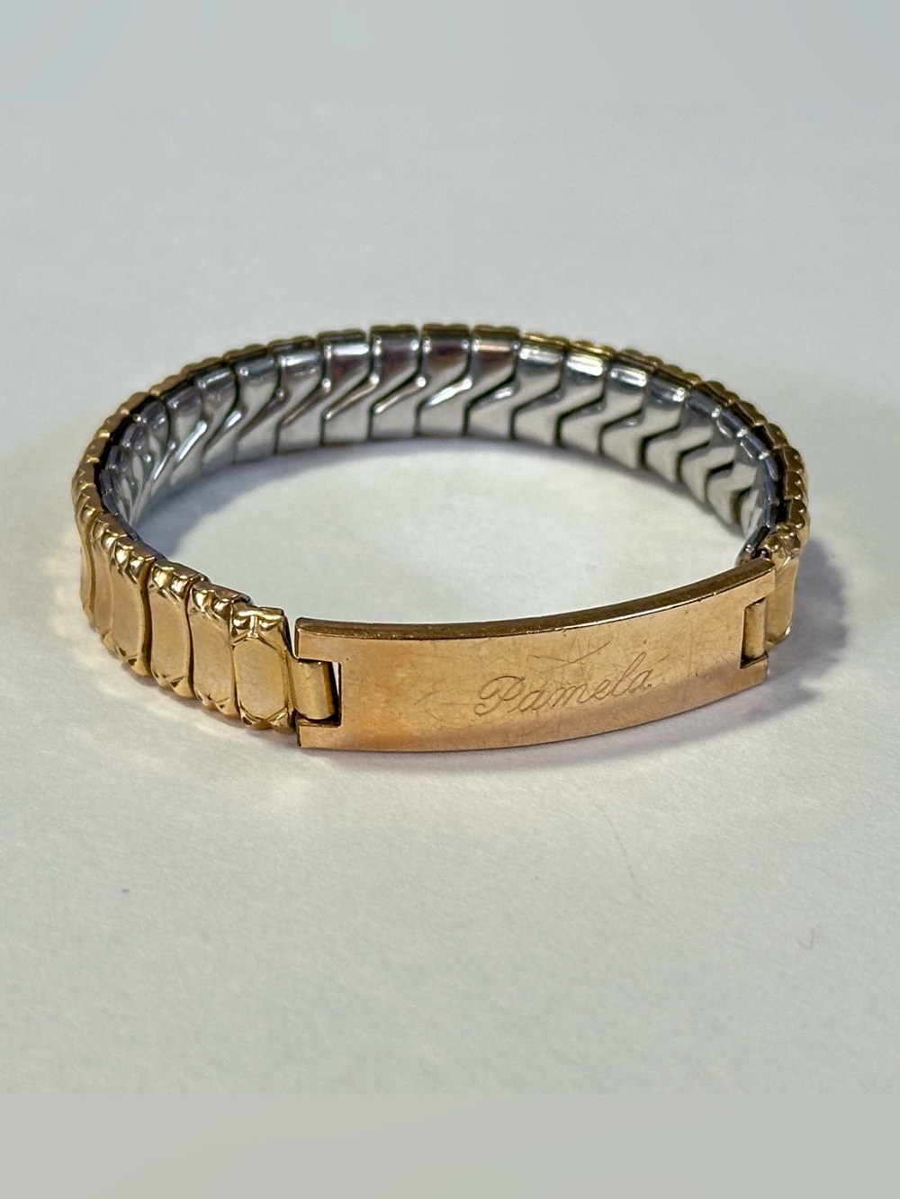 Vintage Bellavance Inc Expandable ID Name Bracelet Pamela Gold Fill Old Money
